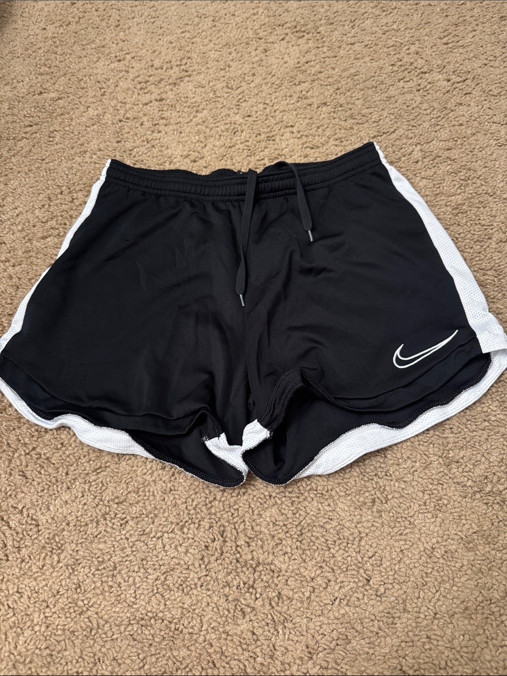 Nike Women's Black Athletic Shorts with White Trim
